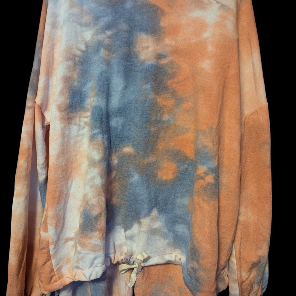 BiBi Women's Tie-Dye Casual Two Piece Lounge Set - Blue and Orange, NWOT - Picture 5 of 16